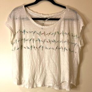 Pastel Tropical Birds Crop Top